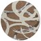 Homeroots 8' Brown Beige And Gray Round Abstract Washable Indoor Outdoor Area Rug 599114 - alternate 5