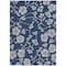 Homeroots 3' X 5' Navy Blue And Gray Floral Washable Indoor Outdoor Area Rug 600024 - alternate 6