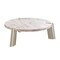 Homeroots 48" White and Silver Marble and Stainless Steel Round Coffee Table 372310 - alternate 1