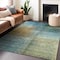 Homeroots 8' X 10' Blue Gold And Green Abstract Washable Indoor Outdoor Area Rug 603632 - alternate 7