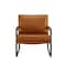 Homeroots 27" Brown Faux Leather And Black Arm Chair 526385 - alternate 5