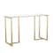 Martha Stewart 23.5 in. D X 47.25 in. W X Glass, Steel, Clear Top/Polished Brass Frame XU-DK-1-GLD-MS - alternate 1