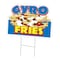 Signmission Gyro Fries Die Cut Yard Sign & Stake outdoor plastic coroplast window, C-DC-1824-Gyro Fries19 C-DC-1824-Gyro Fries19 - alternate 1