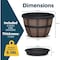 Lifemaster 10-Inch Whiskey Barrel Planters, Rustic Plastic Pots with Drainage and Saucers, 5PK LMPBP5BW5 - alternate 5