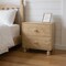 Homeroots 24" Beige Solid Wood Distressed Carved Scrollwork Two Drawer Nightstand 555404 - alternate 3