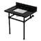 Kingston Brass 30" Black Granite Console Sink with Brass Legs, 8-Inch, 3-Hole, Black Granite/Matte Black KVPK3030KBSQ0 - alternate 1