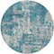 Homeroots 8' Teal Blue Gray And Ivory Round Abstract Washable Indoor Outdoor Area Rug 598000 - alternate 7