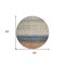 Homeroots 8' Brown Blue And Beige Round Southwestern Washable Indoor Outdoor Area Rug 605123 - alternate 8