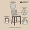Manhattan Comfort Blair Counter Stool in Stone, 2PK 2-CS020-ST - alternate 6