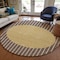 Homeroots 8' Brown And Beige Round Striped Washable Indoor Outdoor Area Rug 597153 - alternate 8