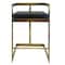 Homeroots 26" Black and Gold Faux Leather and Stainless Steel Low Back Counter Height Bar Chair 555098 - alternate 5