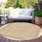 Homeroots 8' Ivory And Beige Round Striped Washable Indoor Outdoor Area Rug 610476 - alternate 7