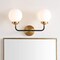 Jonathan Y Caleb 18" 2-Light Contemporary Transitional Iron/Glass LED Vanity Light, Brass Gold/Black/White JYL9057B - alternate 9
