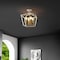 Jonathan Y Plains 12" 4-Light Modern Farmhouse Metal Open-Frame Pagoda LED Semi Flush Mount Mini Lantern, White/ JYL7610F - alternate 9