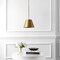 Jonathan Y Harper 12" 1-Light Industrial Farmhouse Adjustable Tapered Cone Empire Metal LED Pendant, Brass Gold JYL7586B - alternate 8