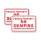 Signmission Private Property No Dumping Trespassers Will Be Prosecu, 18'' X 24'', Heavy Gauge Aluminum, 2PK A-1824-2PACK-2876 - alternate 1