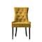 Homeroots Set of Two Tufted Yellow and Espresso Upholstered Velvet And Solid Wood Dining Side Chairs, 2PK 573300 - alternate 1