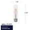 Bulbrite LED Filament, 5 Watt Dimmable T9 5 inch Light Bulb, Clear Glass Finish, E26 Base, 5000K, 400 Lumens, 4PK 862104 - alternate 5