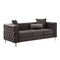 Homeroots 86" Dark Gray Velvet Sofa With Silver Legs 318845 - alternate 1