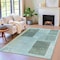 Homeroots 8' X 10' Teal Blue And Gray Geometric Washable Indoor Outdoor Area Rug 631942 - alternate 7