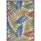 Homeroots 4' X 6' Ivory Yellow Orange Green And Blue Botanical Leaves Indoor Outdoor Area Rug 546660 - alternate 1