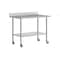Flash Furniture Reese 30in. x 48in. Work Table, SS Top Shelf, 4in. Backsplash, Adjustable Undershelf, 4 Casters NH-WT-3048-GG-B4-CAS-GG - alternate 1