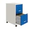 Space Solutions 14.25 in W 2 Drawer Mobile Vertical File Cabinet, Pearl White / Classic Blue 25331 - alternate 4