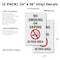 Signmission No Smoking Or Vaping In This Area, Vinyl Decals Only 24 Inch x 36 Inch, Vinyl Decal, 2PK DSB-2436-2PACK-NoSmokingOrVapingInThisAr - alternate 2
