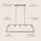 Jonathan Y Floyd 38" 5-Light Bohemian Farmhouse Iron Adjustable LED Pendant, Grey/Brass Gold JYL7521C - alternate 9