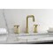 Kingston Brass Widespread Bathroom Faucet with Knurled Handle and Push Pop-Up Drain, Brushed Brass KS1417RKZ - alternate 5