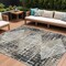 Homeroots 8' X 10' Black And Ivory Geometric Washable Indoor Outdoor Area Rug 631990 - alternate 1
