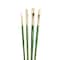 Princeton RealValue Brush Set, Natural Bristles, Long Handle Mixed Media Paintbrush, Green, 4-Piece Set, 3PK PR9118 - alternate 2