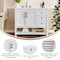 Flash Furniture Vega 42in. Vanity w/Sink, Cabinet w/Blk Hardware, Open Shelf & 3 Drawers, Marble Counter, Wht/Wht FS-VEGA42-WH-HDBLK-GG - alternate 7