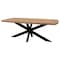 Homeroots 82" Natural And Black Solid Wood And Iron Pedestal Base Dining Table 563914 - alternate 9