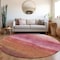 Homeroots 8' Blush Mauve And Rust Round Abstract Washable Indoor Outdoor Area Rug 618132 - alternate 7