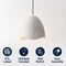 Jonathan Y Luella 11.75" 1-Light Bohemian Coastal Adjustable Plaster-Look Organic Scalloped Dome Metal LED Pend JYL9209A - alternate 10