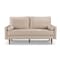 Homeroots 69" Beige Velvet Sofa And Toss Pillows With Dark Brown Legs 543709 - alternate 5