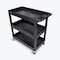 Luxor Cart, (2) Tub, 1 Flat shelves, 18"x32", High Density Polyethylene (Shelf)/Polyvinyl Chloride (Leg) EC121HD-B - alternate 10