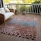 Homeroots 3' X 5' Terra Cotta Blue And Black Abstract Washable Indoor Outdoor Area Rug 603095 - alternate 4