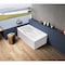 Kingston Brass 60" Acrylic Rectangular 2-Wall Corner Alcove Tub, Left Hand Drain, Glossy White VTAM6032L21TS - alternate 2