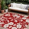 Homeroots 9' X 12' Red Ivory And Gray Floral Washable Indoor Outdoor Area Rug 599920 - alternate 1
