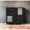 Homeroots 35" Black Manufactured Wood Four Drawer Dresser with Cubes 477788 - alternate 2