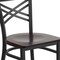 Flash Furniture Black ''X'' Back Metal Restaurant Chair, Walnut Wood Seat, PK2 2-XU-6FOBXBK-WALW-GG - alternate 5