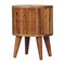 Homeroots 18" Light Brown Solid Wood Round Two Drawer Nightstand 651805 - alternate 7