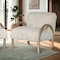Homeroots 30" Off White and Natural Faux Fur And Wood Arm Chair 635752 - alternate 8