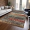 Homeroots 9' X 12' Fern Green Black And Terra Cotta Striped Washable Indoor Outdoor Area Rug 605983 - alternate 5
