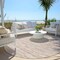 Homeroots 8' Salmon Copper And Beige Round Striped Washable Indoor Outdoor Area Rug 587970 - alternate 6
