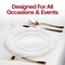 Smarty Had A Party White w/Gold Vintage Rim Round Plastic Dinnerware Set (120 Dinner Plates + 120 Salad Plates), 240PK 860GVP-CASE - alternate 9