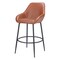 Homeroots Set of Two 30" Brown And Black Faux Leather And Steel Bar Height Bar Chairs 555707 - alternate 1