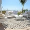 Homeroots 8' Brown Beige And Ivory Round Striped Washable Indoor Outdoor Area Rug 583416 - alternate 8